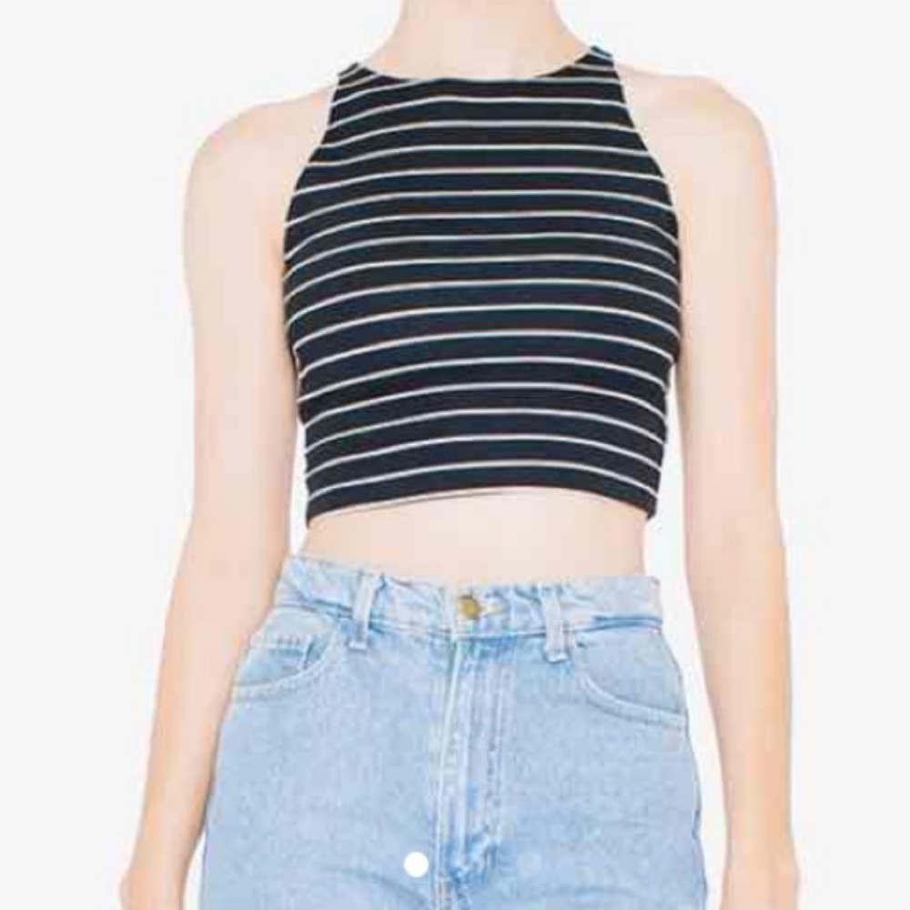 American Apparel Striped Sleeveless Crop Top
